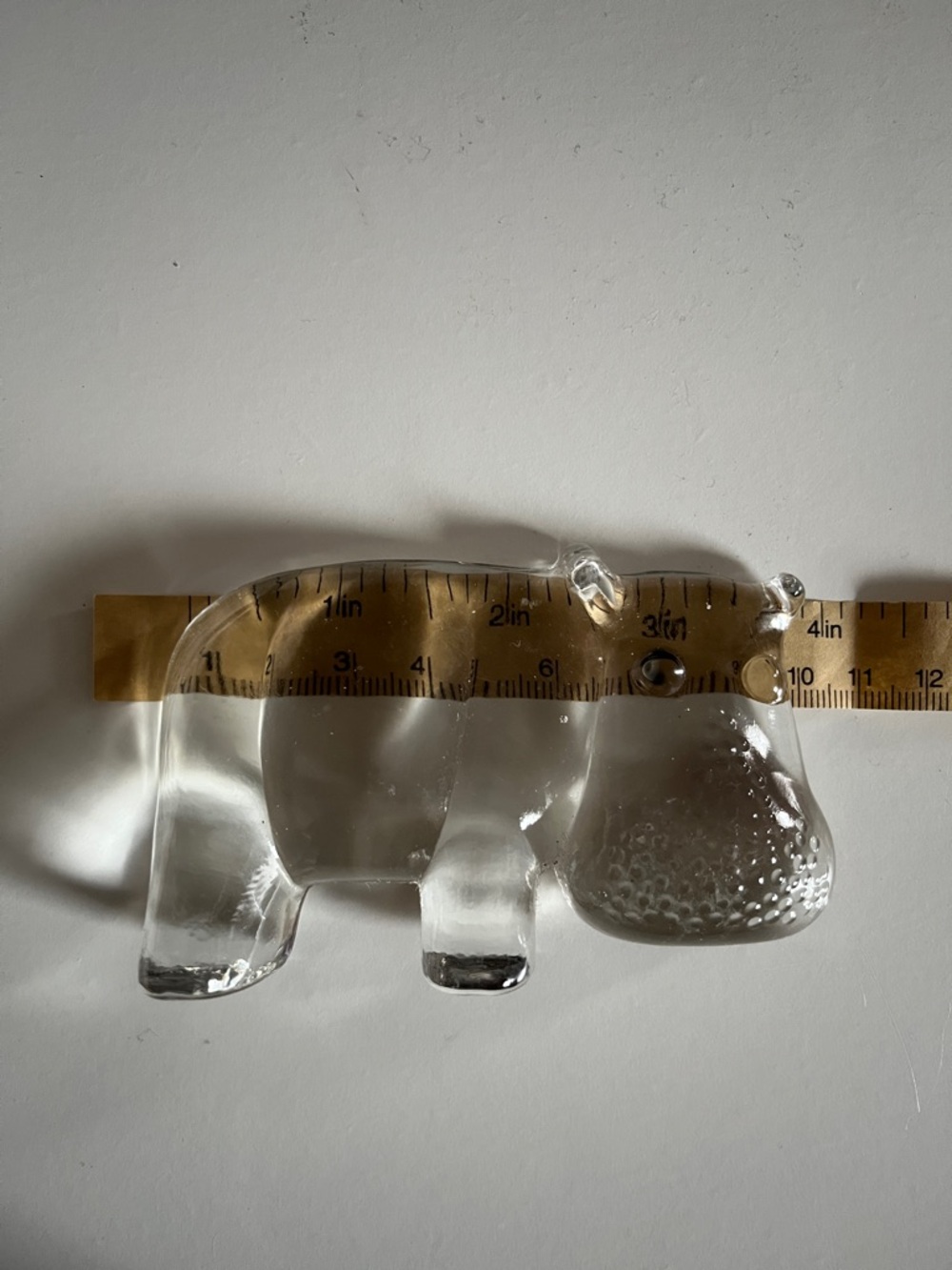 Clear Glass Hippo Figurine - Picture 4 of 4